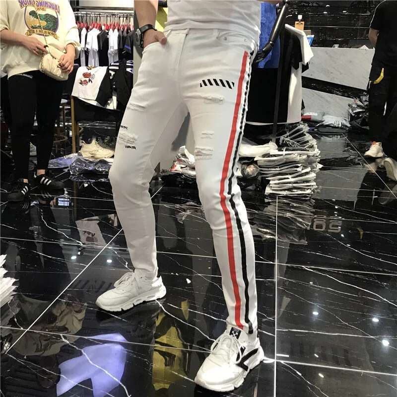 Streetwear Brand Joggers - Jeans Pria Elastis Celana Jeans Pria