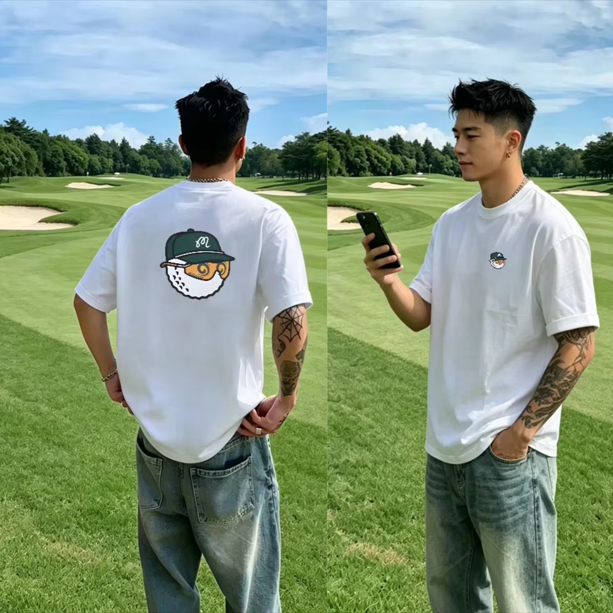 Kaos Katun Pria Wanita Bergamb - Streetwear Brand Golf ulasan dan harga